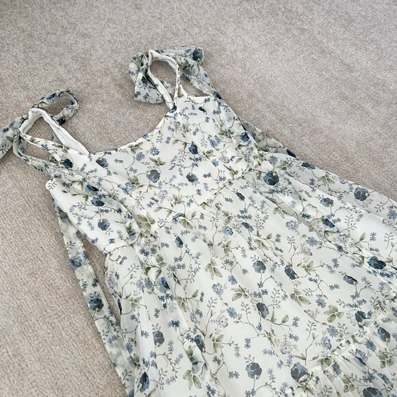 Francesca’s Audrey Parks Floral Mini Dress S With Bow Tie Straps - Picture 3 of 11
